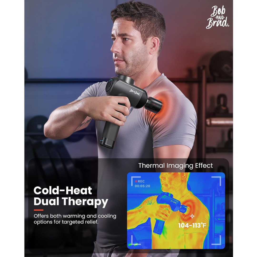 Bob and Brad X6 Pro Max Massage Gun with Heat-Cold and Metal Head Therapy